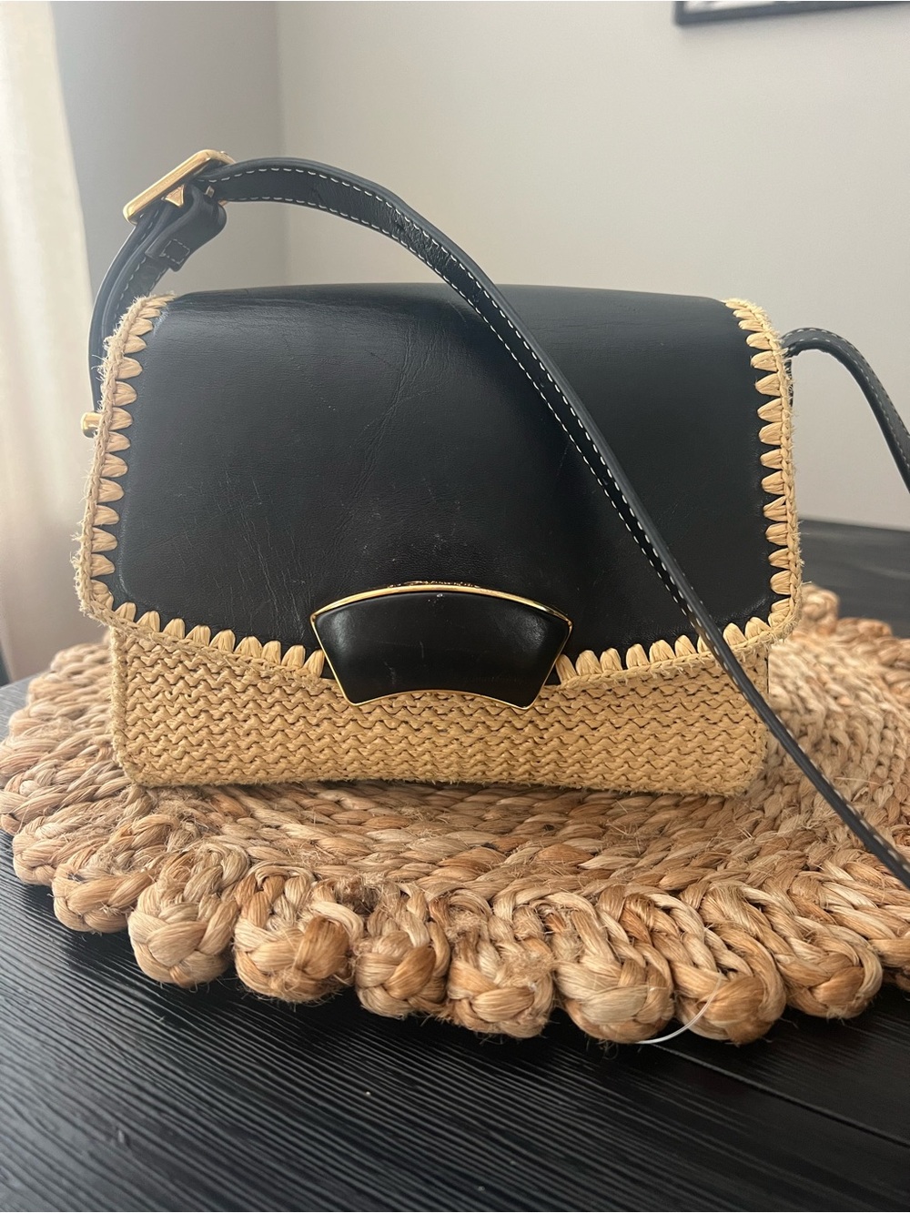 3.1 Phillip Lim Straw and Leather Crossbody Bag
